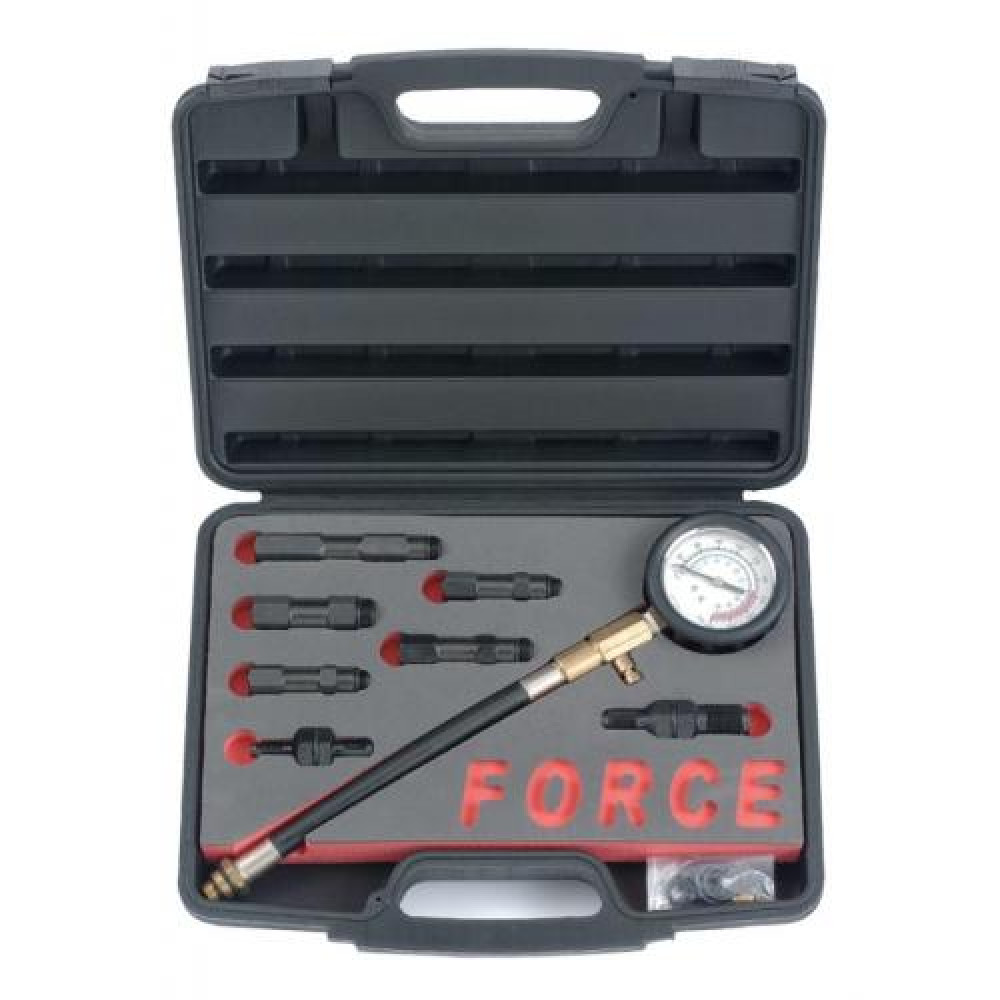 Компрессометр для бензиновых двигателей 9 пр. (FORCE 909G1)