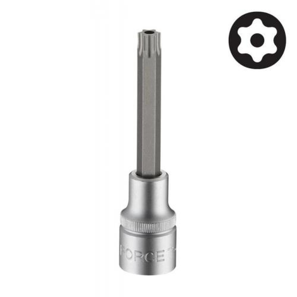 1/2" Головка-бита Torx с отверствием Т25Н, L=100 мм (FORCE 34710025)