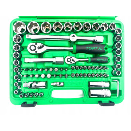 Автомобильный набор инструментов 1/4", 1/2" 108ед. (6-гр.) TOPTUL GCAI108R