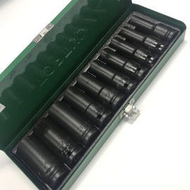 Набор длинных торцевых головок ударных TOPTUL 1/2" 10-24мм 10ед. GDAD1002