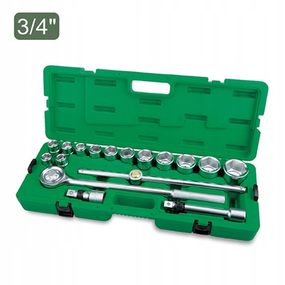 Набор головок с трещоткой TOPTUL 3/4" 17ед. (6-гр.) GCAI1701