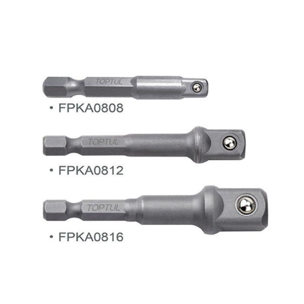 Набор переходников под шуруповерт 1/4" 3 ед. TOPTUL (1/4", 3/8", 1/2") GAAR0301