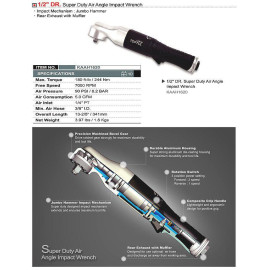 Пневмотрещетка усиленная 1/2" TOPTUL 244N/m 700об/мин KAAH1620