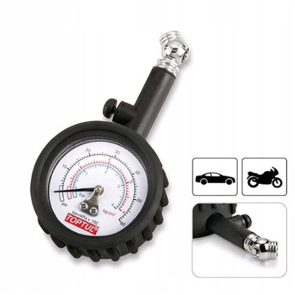 Манометр шинный 4 Бар/60 PSI Toptul JEAP060A